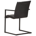 vidaXL Chaises à manger cantilever lot de 4 noir cuir véritable