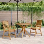 vidaXL Ensemble à manger de jardin 3 Pièces Bois d'acacia solide