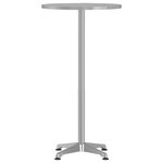 vidaXL Table de bar d’extérieur réglable en hauteur aluminium