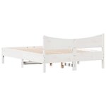 vidaXL Cadre de lit sans matelas blanc 135x190 cm bois de pin massif