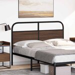 vidaXL Tête de lit chêne marron 120 cm acier et bois d'ingénierie