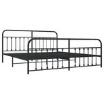 vidaXL Cadre de lit métal sans matelas avec pied de lit noir 193x203cm