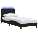vidaXL Cadre de lit sans matelas Hanko noir 80x200 cm tissu