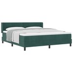 vidaXL Lit à ressorts avec matelas Vert foncé 200 x 180 cm Polyester