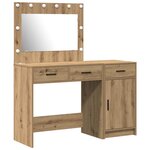 vidaXL Table de Toilette avec tiroir 2 Pièces Marron Bois d'ingénierie