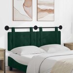 vidaXL Tête de lit suspendue Vert foncé Velours