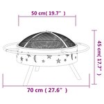 vidaXL Foyer avec tisonnier 70 cm XXL acier