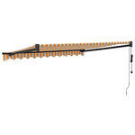 vidaXL Auvent rétractable automatique jaune et blanc 3 5x2 5 m