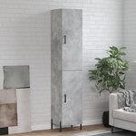 vidaXL Buffet haut Gris béton 34 5x34x180 cm Bois d'ingénierie