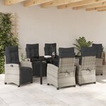 vidaXL Ensemble de salle à manger de jardin 7 pièces gris clair poly rattan