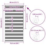 vidaXL Store zèbre blanc 80x150 cm largeur du tissu 75 9 cm polyester