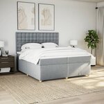 vidaXL Sommier à lattes de lit avec matelas Gris clair 200x200cm Tissu