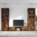 vidaXL Ensemble meuble TV FLORIN Chêne fumé Bois d'ingénierie