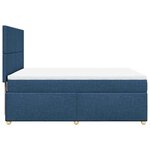 vidaXL Sommier à lattes de lit avec matelas Bleu 140x190 cm Tissu