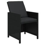 vidaXL Mobilier à dîner de jardin et coussins 7Pièces Résine tressée Noir