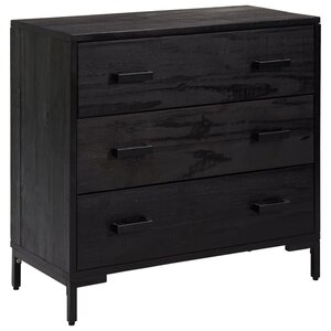 vidaXL Commode Noir 75x35x70 cm Bois de pin massif