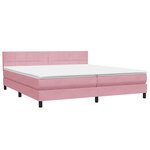vidaXL Sommier à lattes de lit avec matelas rose 180x210 cm velours