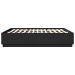 vidaXL Cadre de lit avec lumières LED noir 200x200cm bois d'ingénierie