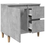 vidaXL Armoire d'évier gris béton 65x33x60 cm bois d'ingénierie