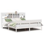 vidaXL Lit bibliothèque sans matelas blanc 180x200 cm bois pin massif