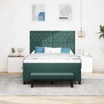 vidaXL Lit à ressorts avec tête de lit Vert foncé 200 x 140 cm Velours