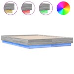vidaXL Cadre de lit avec lumières LED sonoma gris 120x190 cm