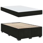 vidaXL Cadre de lit avec matelas Noir 120 x 200 cm tissu