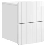 vidaXL Cabinet de chevet mural 2 Pièces Blanc brillant 33 x 34 5 x 43 cm