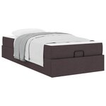 vidaXL Cadre de lit avec matelas Marron foncé 80 x 200 cm tissu