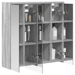 vidaXL Armoire Miroir de Salle de Bain Gris Sonoma 63 5 x 16 x 62 5 cm