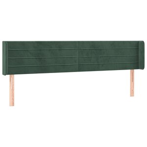 vidaXL Tête de lit avec oreilles Vert foncé 183x16x78/88 cm Velours