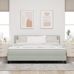 vidaXL Lit à ressort avec matelas et lumière LED Gris clair 180x200 cm Velours