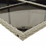 vidaXL Ensemble à manger de jardin et coussins 7 Pièces gris clair rotin