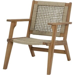 Fauteuil de jardin bas en bois d'Acacia FSC et en corde - Beige Kaki