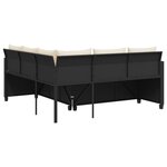 vidaXL Canapé de jardin avec table et coussins en forme de L noir