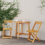 vidaXL Ensemble Bistro Pliant 3 Pièces en Bois d'Acacia Massif