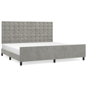 vidaXL Cadre de lit sans matelas gris clair 200x200 cm velours