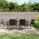 vidaXL Ensemble à manger de jardin 7 Pièces noir textilène et acier