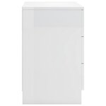 vidaXL Table de chevet Blanc brillant 38x35x56 cm Bois d'ingénierie