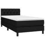 vidaXL Sommier à lattes de lit avec matelas et LED Noir 80x200cm Tissu