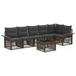 vidaXL Ensemble de canapé de jardin 7 Pièces Gris polyrotin