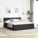 VidaXL Cadre de lit ottoman avec matelas marron foncé 160x200 cm tissu