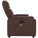 vidaXL Fauteuil de massage inclinable électrique marron similicuir
