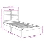 vidaXL Cadre de lit Marron miel Bois massif 100x200 cm