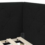 vidaXL Cadre de lit d'angle avec tête de lit Noir 100 x 200 cm tissu