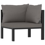 vidaXL Salon de jardin 6 Pièces avec coussins résine tressée anthracite