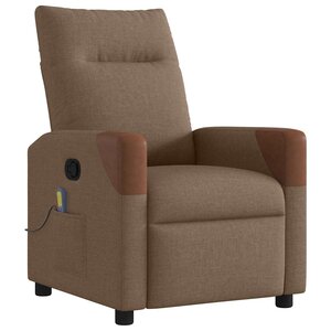 vidaXL Fauteuil de massage inclinable Marron Tissu
