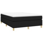 vidaXL Sommier à lattes de lit avec matelas Noir 140x190 cm Tissu