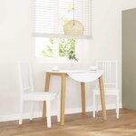 vidaXL Chaises à manger 2 Pièces blanc bois massif caoutchouc