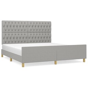 vidaXL Cadre de lit avec tête de lit Gris clair 180x200 cm